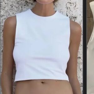 Zara crop top white XL